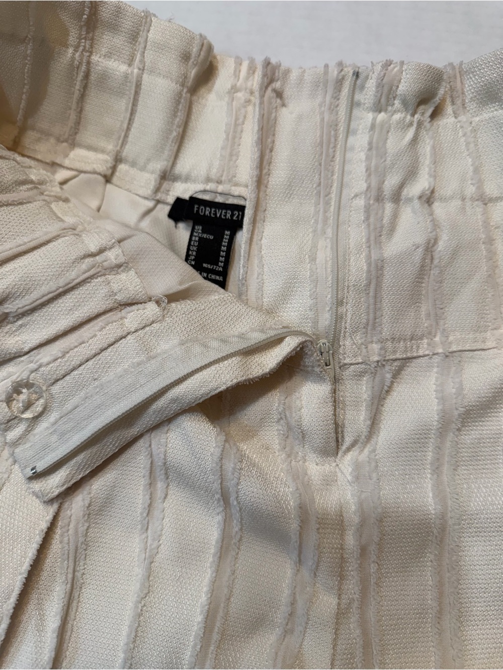 Forever 21 Cream Striped High Waist Shorts - Picture 4 of 6
